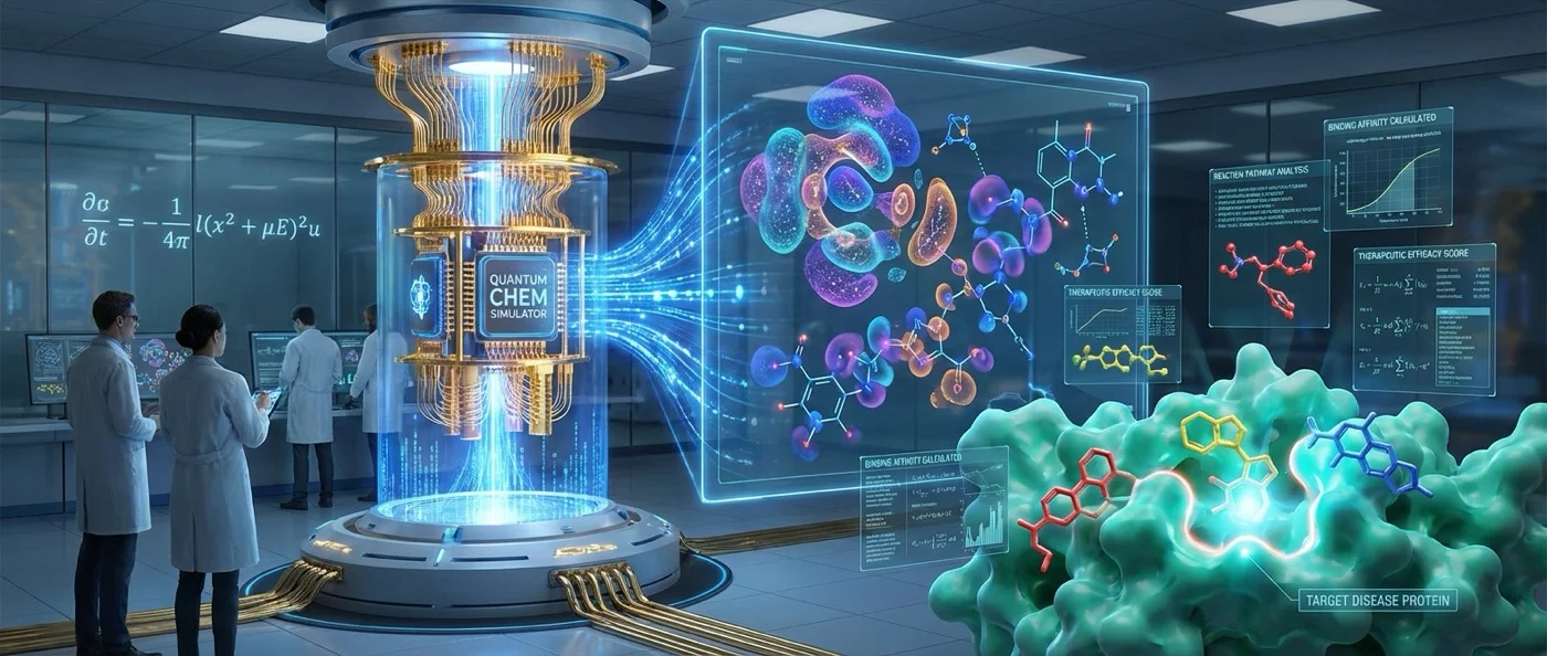 Quantum computer simulating molecular structures for drug discovery research
