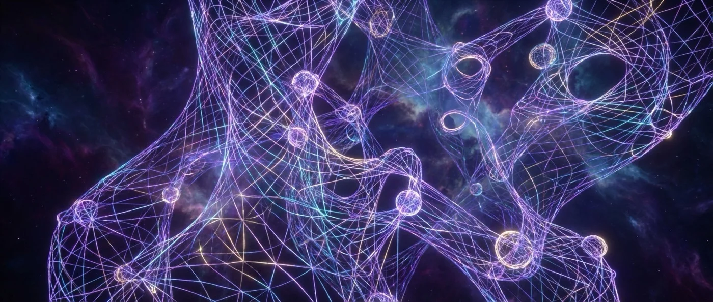 Loop Quantum Gravity spin networks visualization showing discrete spacetime structure at the Planck scale