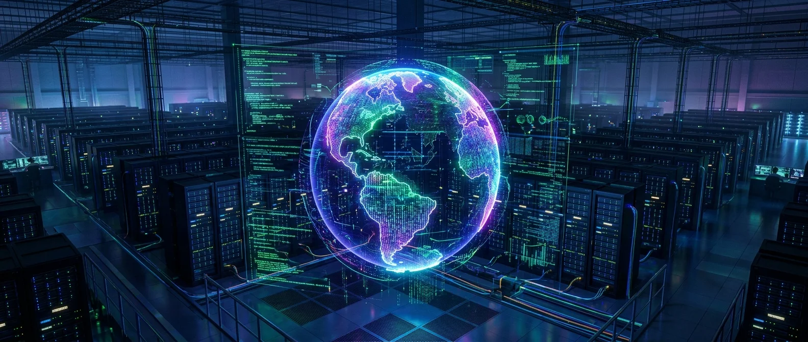 AI-powered digital twin simulation showing virtual factory and city environments with NVIDIA Omniverse technology