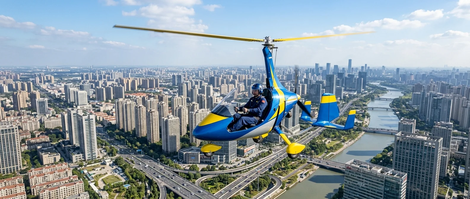 Jetson ONE προσωπικό eVTOL γυροκόπτερο σε πτήση πάνω από τοπίο