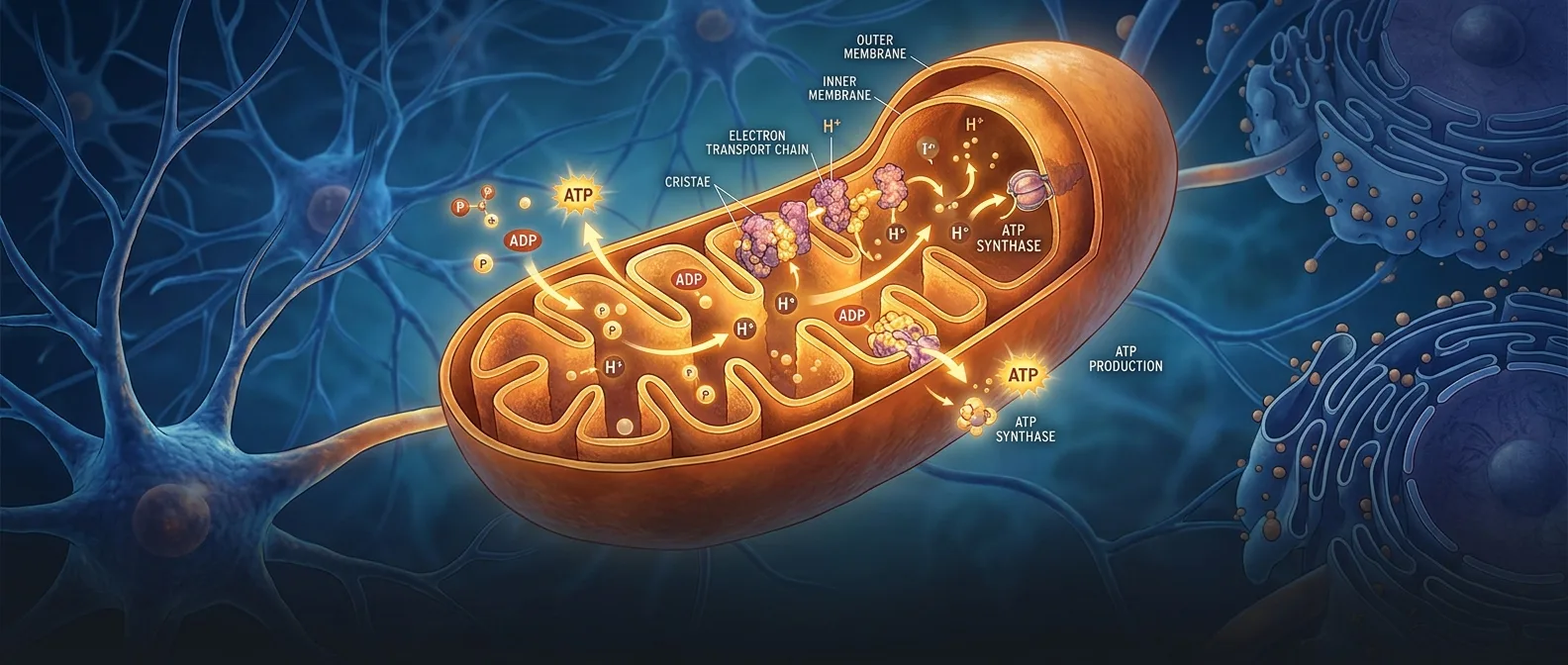 Brain cells showing ATP energy production patterns in depression vs healthy controls