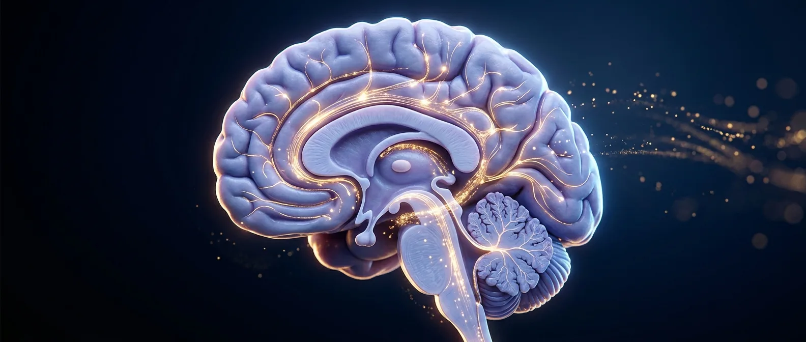 Brain scan showing memory regions lighting up during cognitive tasks