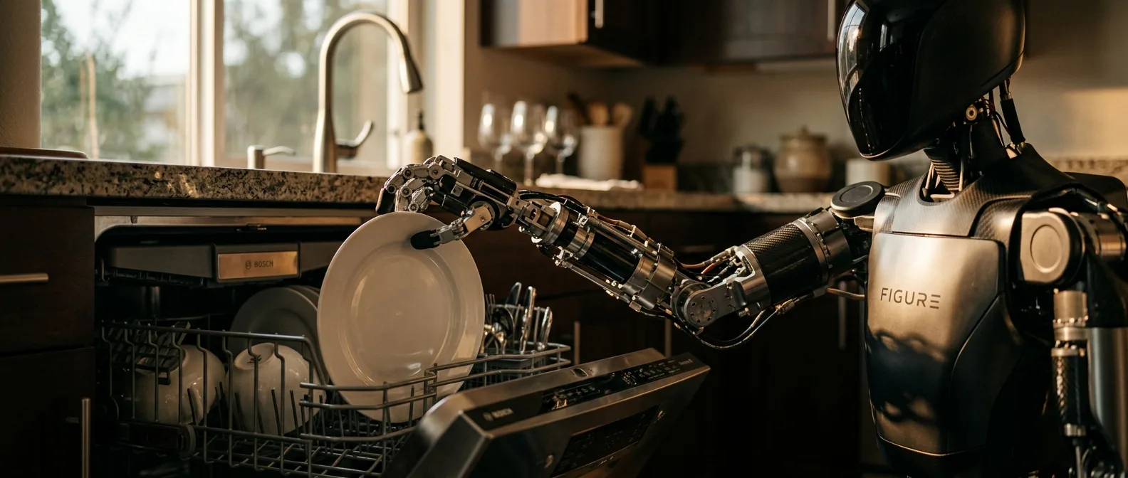 Figure's Helix 02 humanoid robot demonstrating full body autonomy while manipulating objects