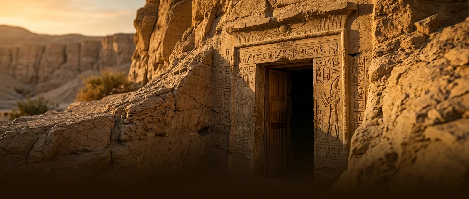 Archaeological team examining Thutmose II's tomb entrance in Valley of Kings