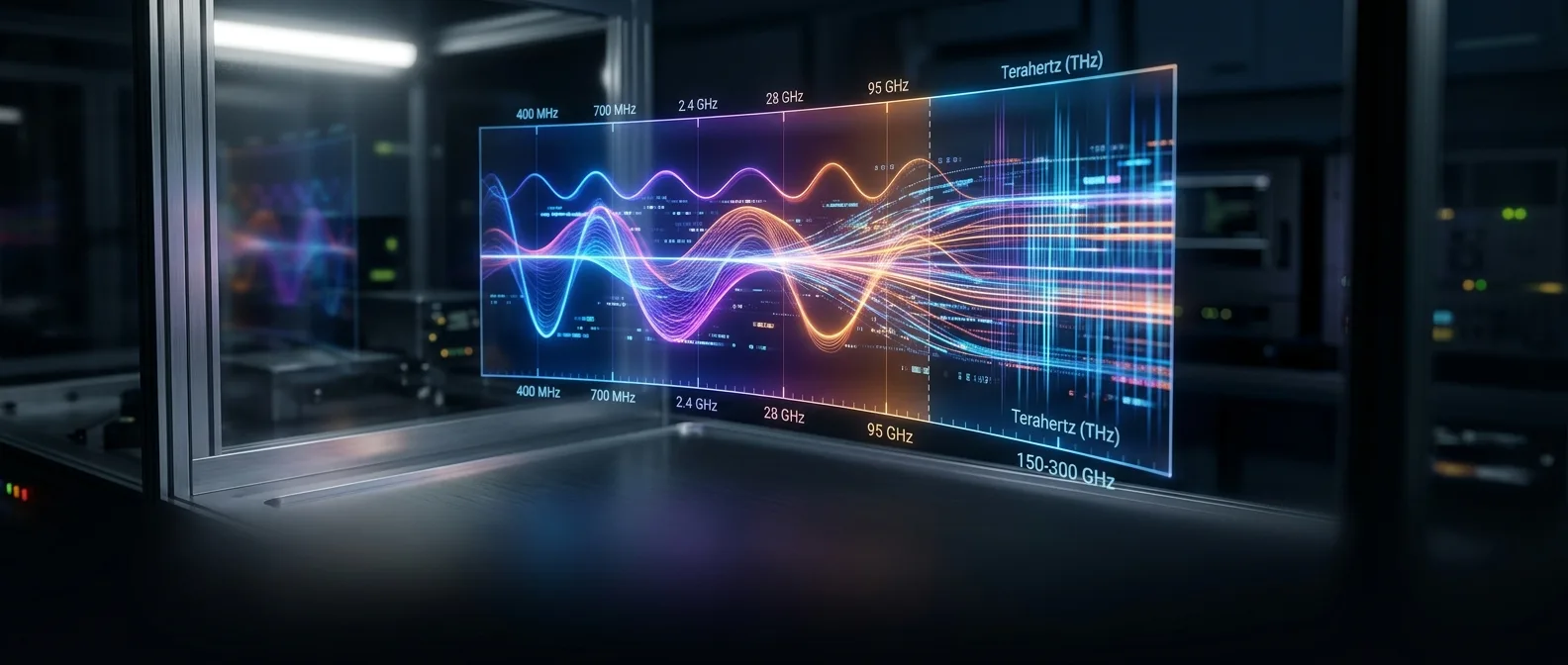 Γραφήματα φάσματος 6G και σύγκριση μπάντας 400 MHz με 5G δίκτυα