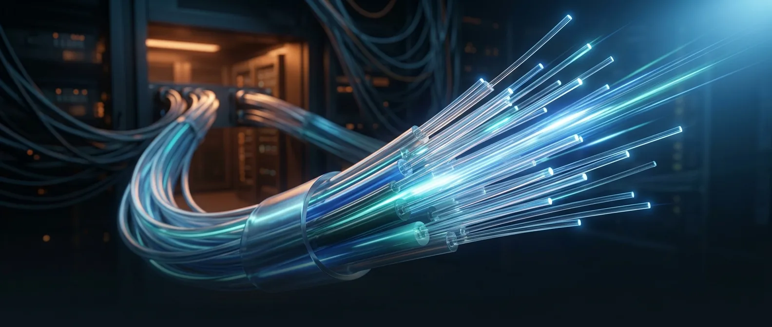 Fiber optic cables and AI data center infrastructure showing supply shortage impact