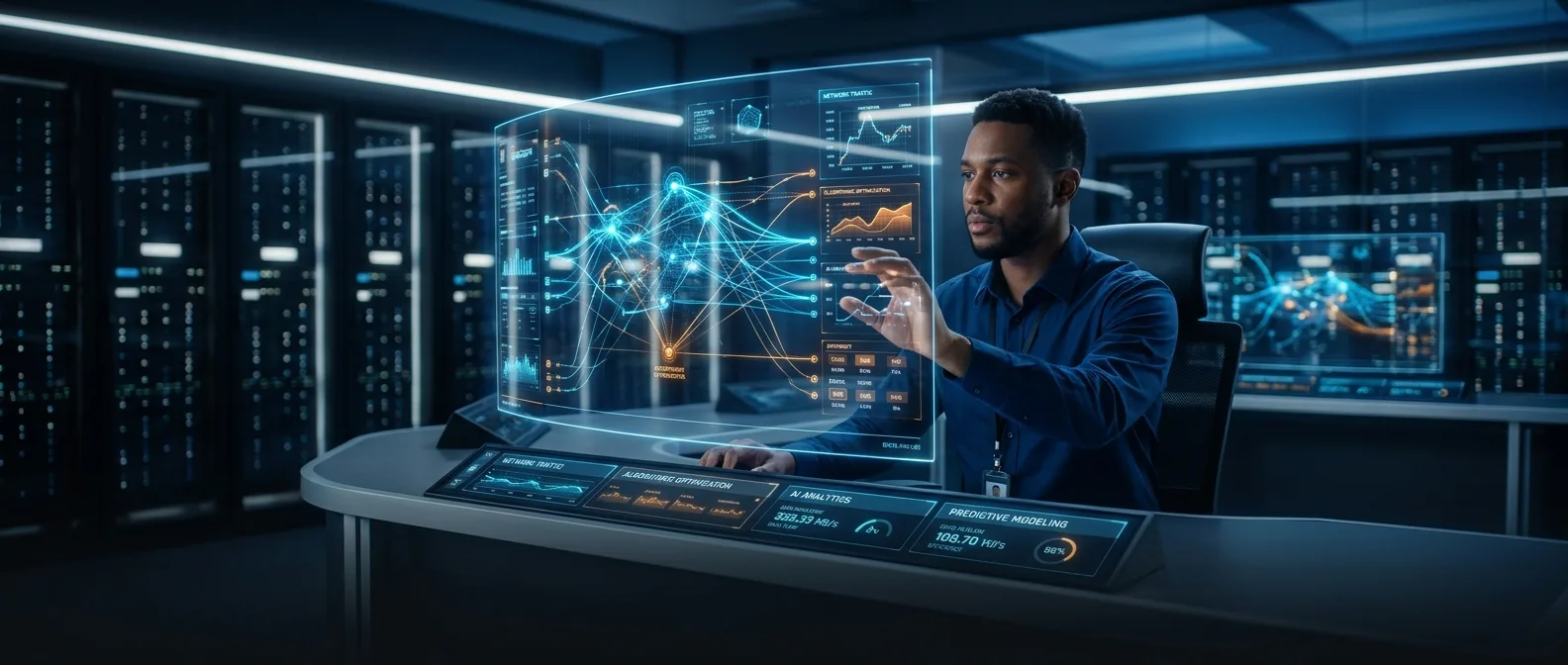 AI RAN network architecture showing autonomous control systems and real-time optimization capabilities