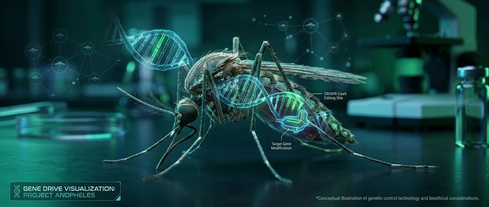 CRISPR-modified mosquitoes designed to eliminate malaria-carrying populations through gene drive technology