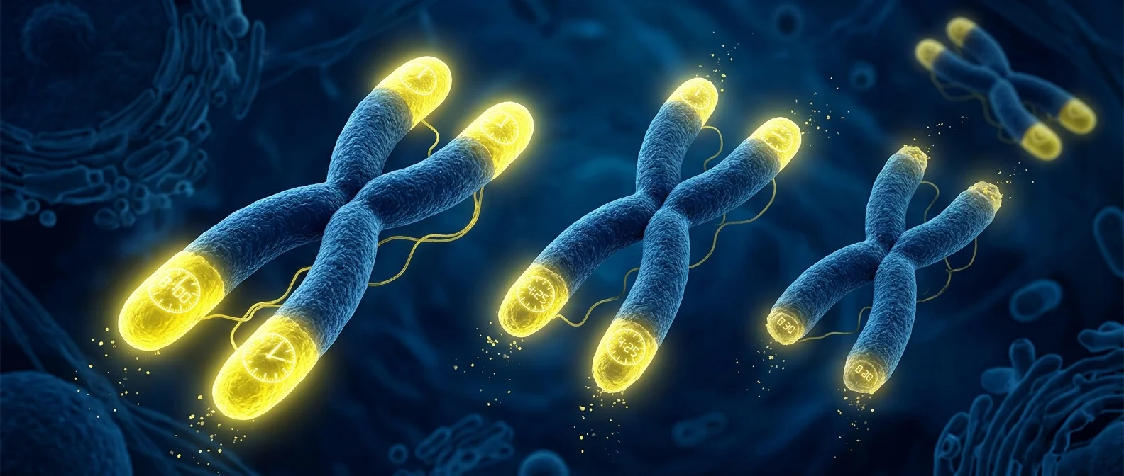 Διάγραμμα τελομερών στα άκρα των χρωμοσωμάτων με TTAGGG επαναλήψεις